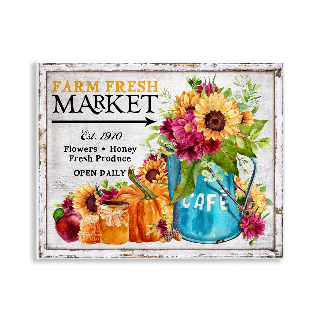 Stupell Industries Fall Farm Market Wall Plaque Art Design by Creatif Belle
